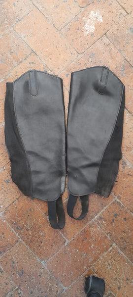 2nd Hand Leather Gaiters/ Medium/ Black